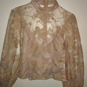 Lace blouse with built in croptop